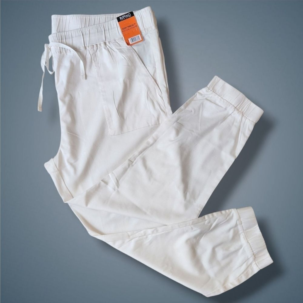 Buffalo David Bitton Women's Cream Jogger Pants Soft Pull-On Waist Plus Size XXL
